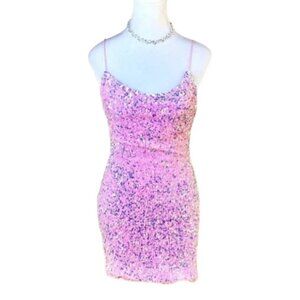 B. Darlin Party Dress Pink Sequins (7/8)